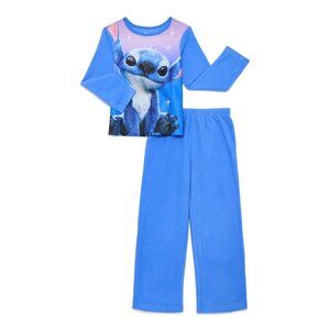 NEW 2025 DISNEY LILO & STITCH GIRLS SIZE 10/12 FLANNEL PAJAMAS 2-PIECE SET NWT